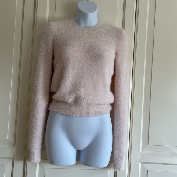 Sunday Best Kitten Crewneck Pale Pink Strawberry Puff Size XS Cozy Soft Luxe. - Picture 6 of 13